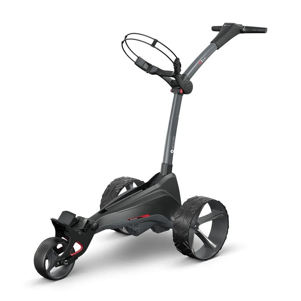 2025 Motocaddy Electric Golf Trolley - M1 DHC Ultra Lithium Battery & Charger - front view