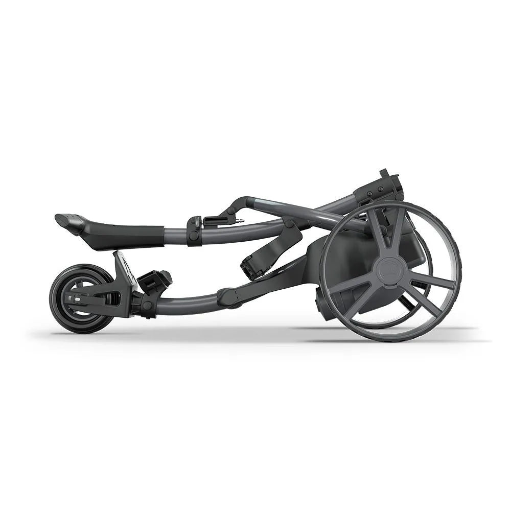 2025 Motocaddy Electric Golf Trolley - SE Ultra Lithium Battery & Charger - side view, folded