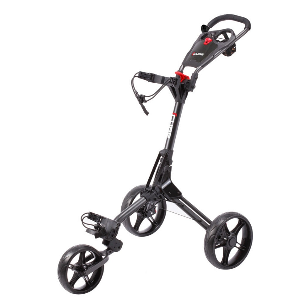 SkyMax Cube 3.0 Push Golf Trolley - 3-Wheel - Charcoal/Black