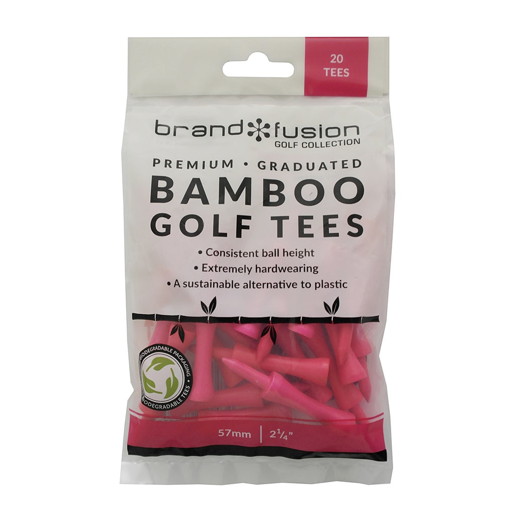 Brand Fusion Graduated BAMBOO Golf Tees - 57mm Pink