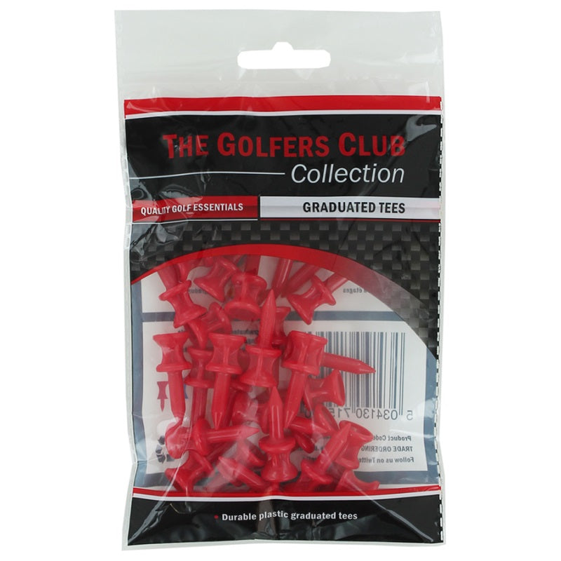 Brand Fusion Plastic Graduated Castle Golf Tees - 31mm Red