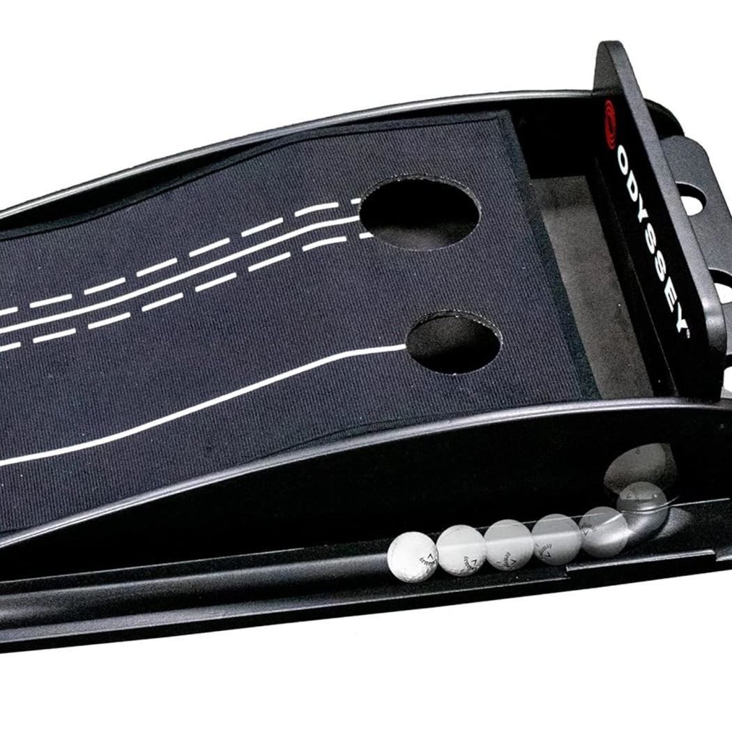 Odyssey Tour Premium Putting Mat - showing the raised putting holes