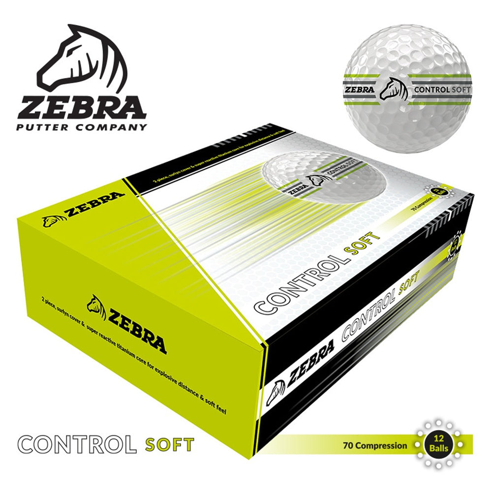 Zebra Golf Balls - 1 Dozen - Control White