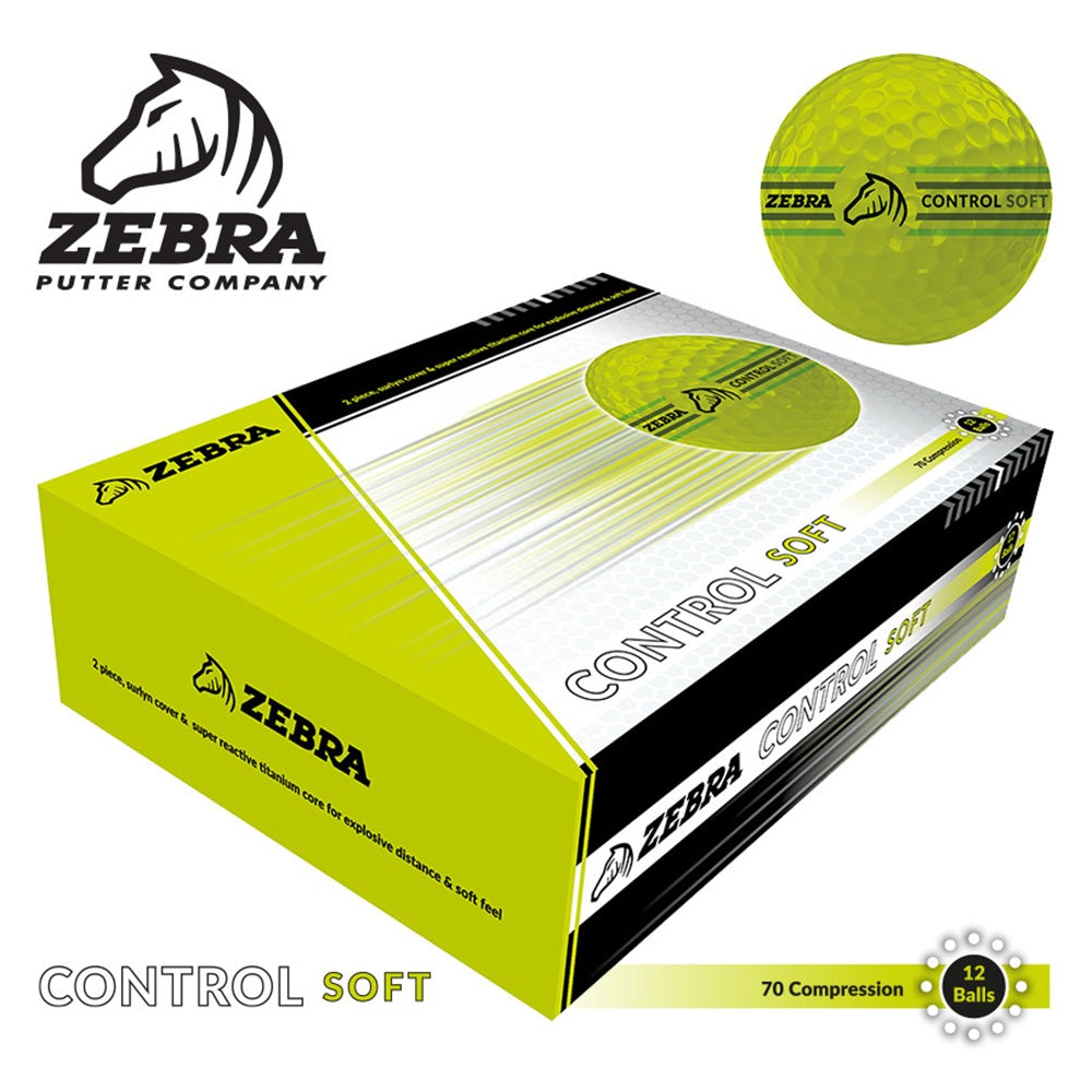 Zebra Golf Balls - 1 Dozen - Control Yellow