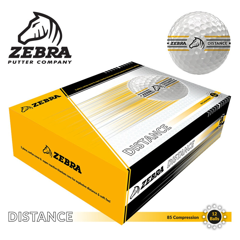 Zebra Golf Balls - 1 Dozen - Distance White