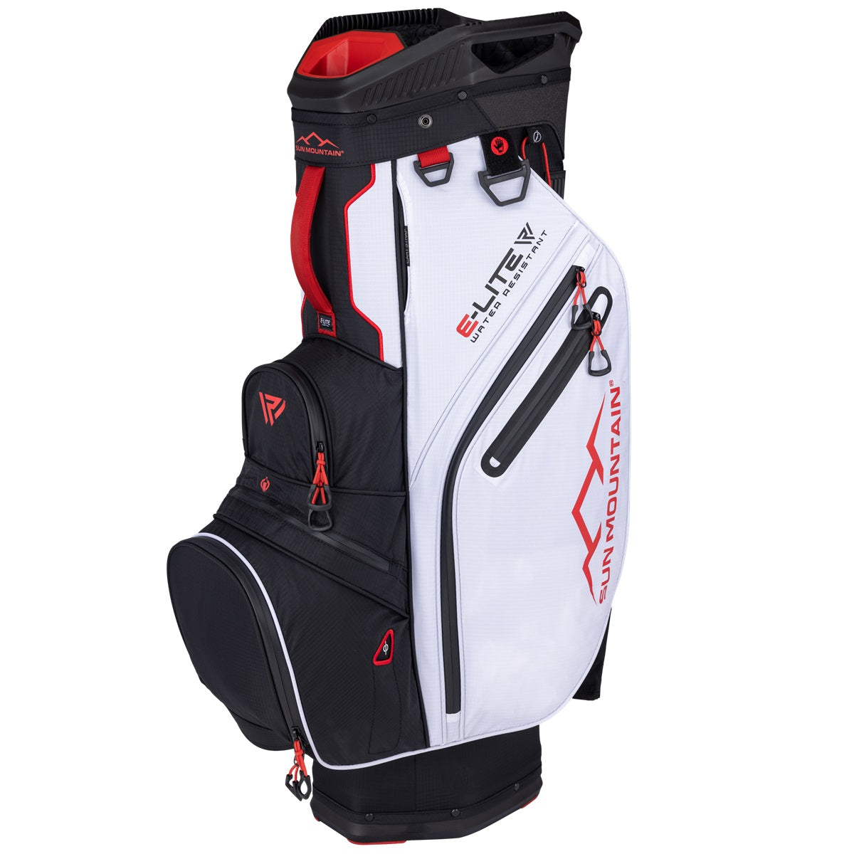 Sun Mountain E-Lite Cart/Trolley Golf Bag - Black/White/Red