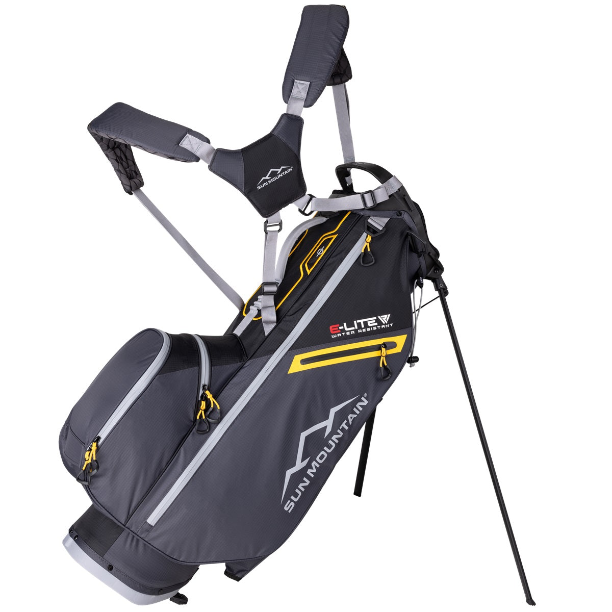 Sun Mountain E-Lite 4-Way Carry/Stand Bag - Black/Steel/Gold