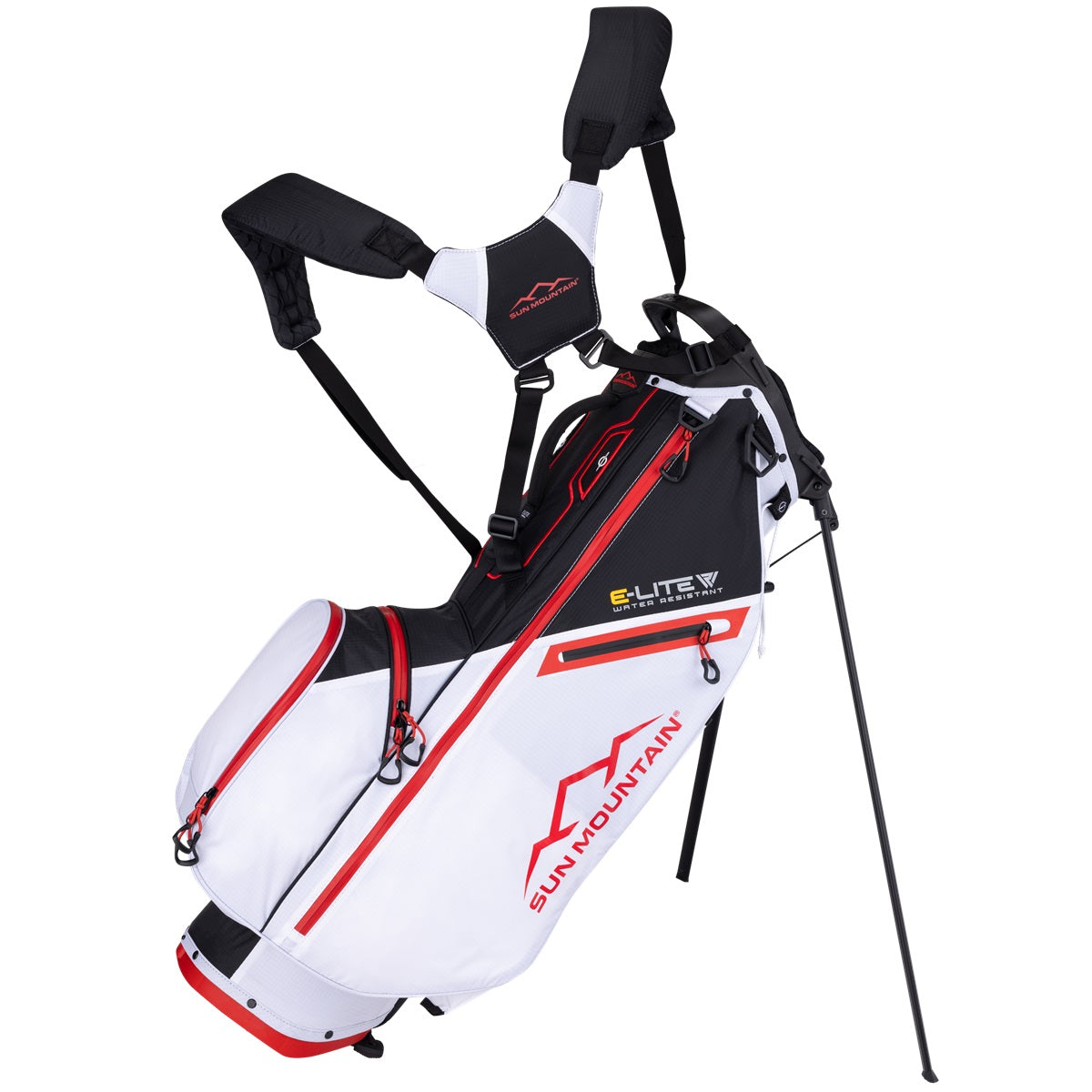 Sun Mountain E-Lite 4-Way Carry/Stand Bag - Black/White/Red