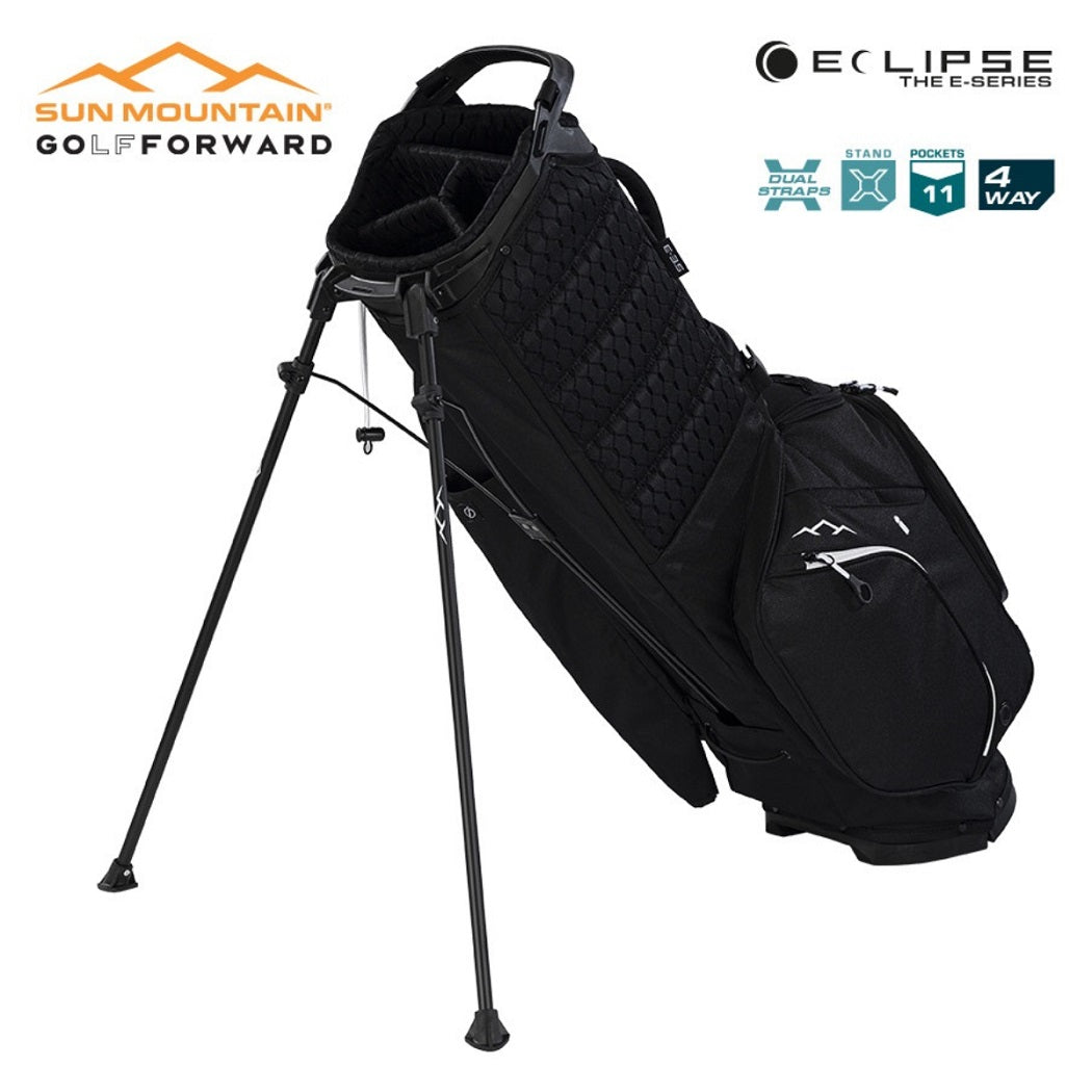 Sun Mountain Eclipse Three-5 4-Way Carry/Stand Bag - Black/White - Stand extended
