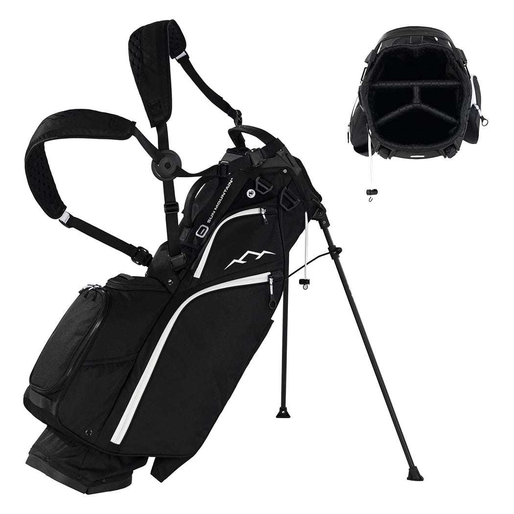Sun Mountain Eclipse Three-5 4-Way Carry/Stand Bag - Black/White - carry strap and divider