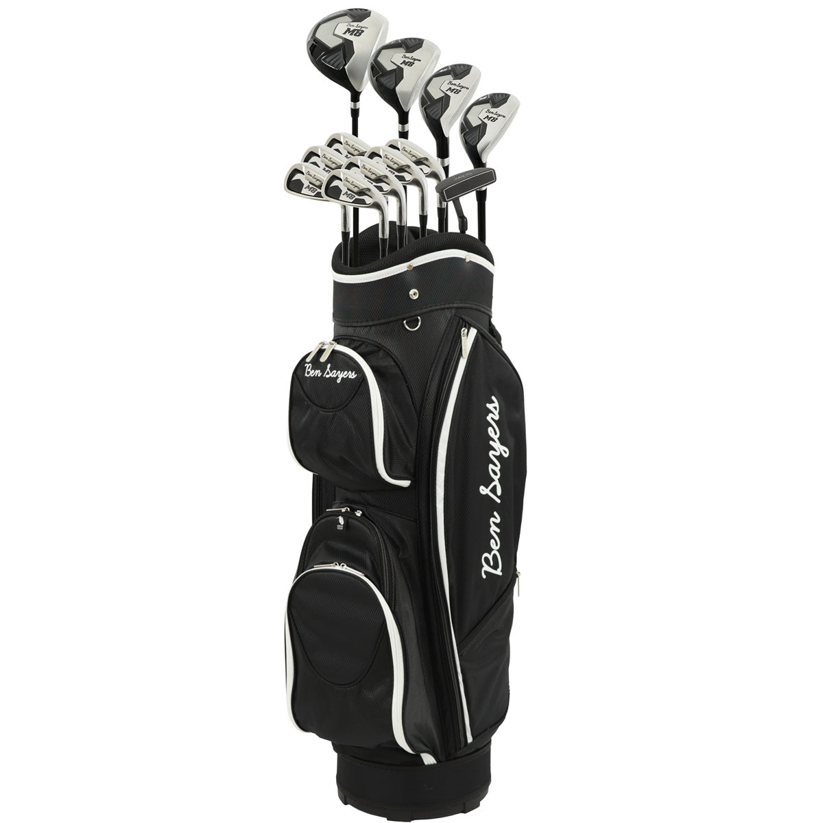 Ben Sayers 2025 Package Set M8 Ladies Golf Clubs & Cart Bag - Black/White - front view
