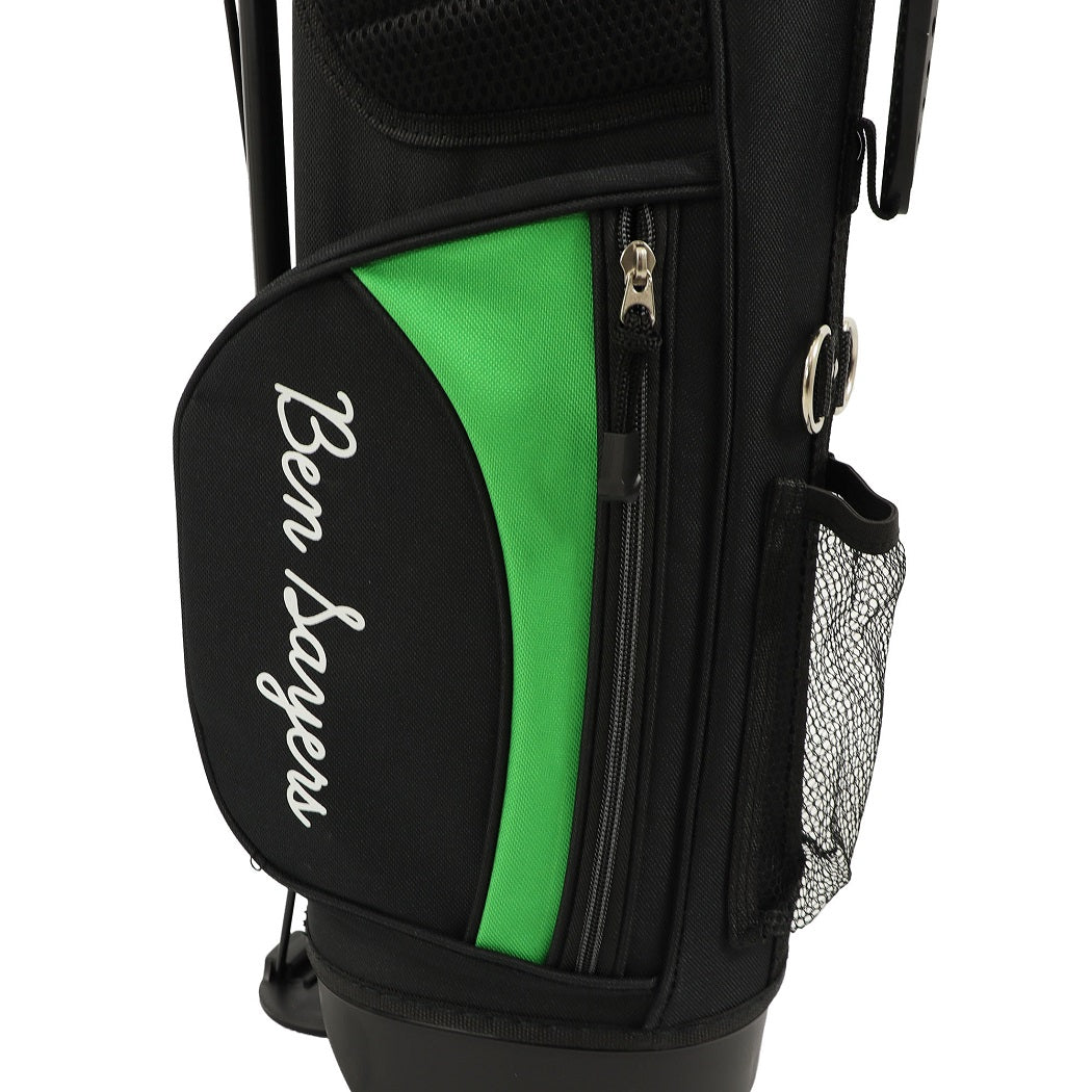 Ben Sayers M1i Junior stand bag - Black/Green 2025 - front pocket