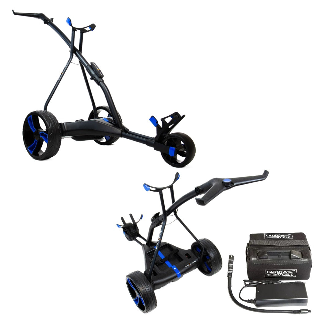 Golfstream GX1 Electric Golf Trolley - Black/Blue - battery