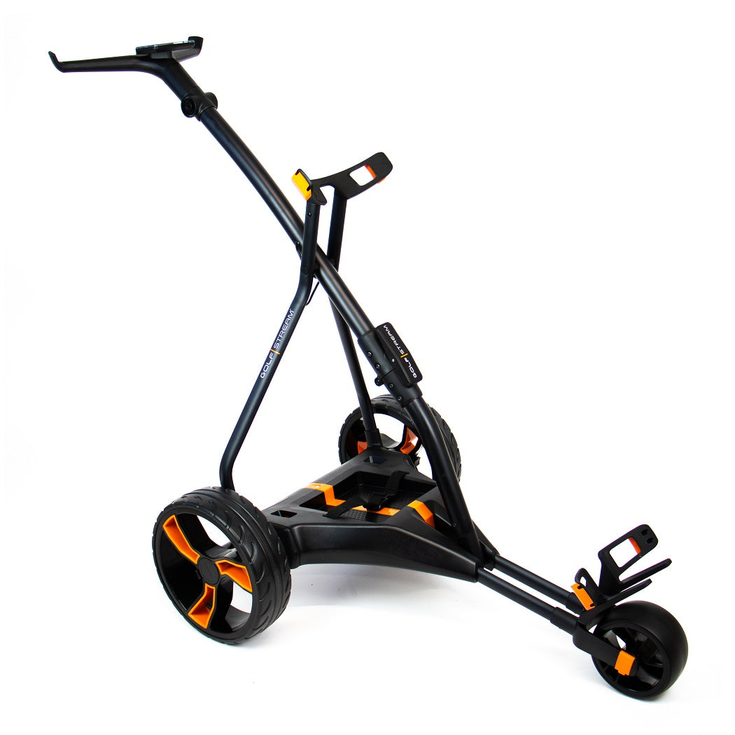 Golfstream GX3 Electric Golf Trolley - Black/Orange - front view