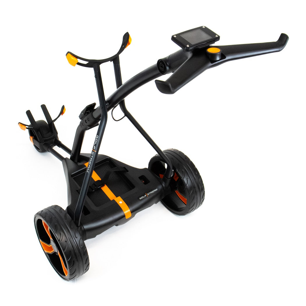 Golfstream GX3 Electric Golf Trolley - Black/Orange - back view