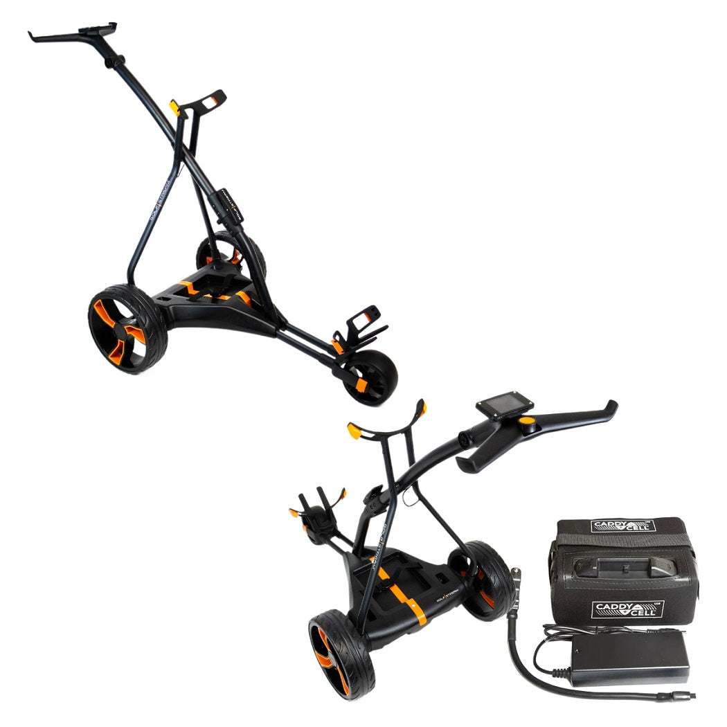 Golfstream GX3 Electric Golf Trolley - Black/Orange - with optional CaddyCell battery