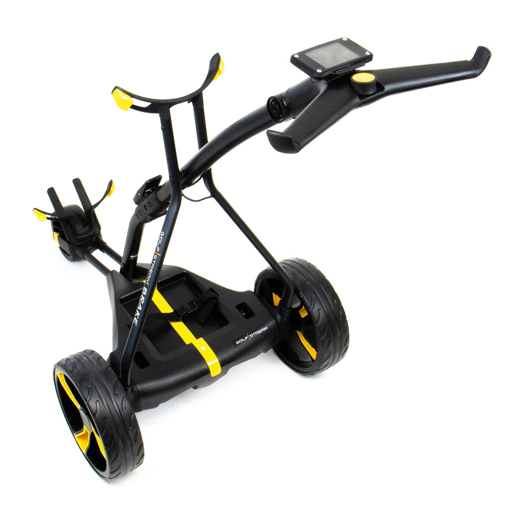 Golfstream GX5 Electric Trolley - Black/Yellow - rear view