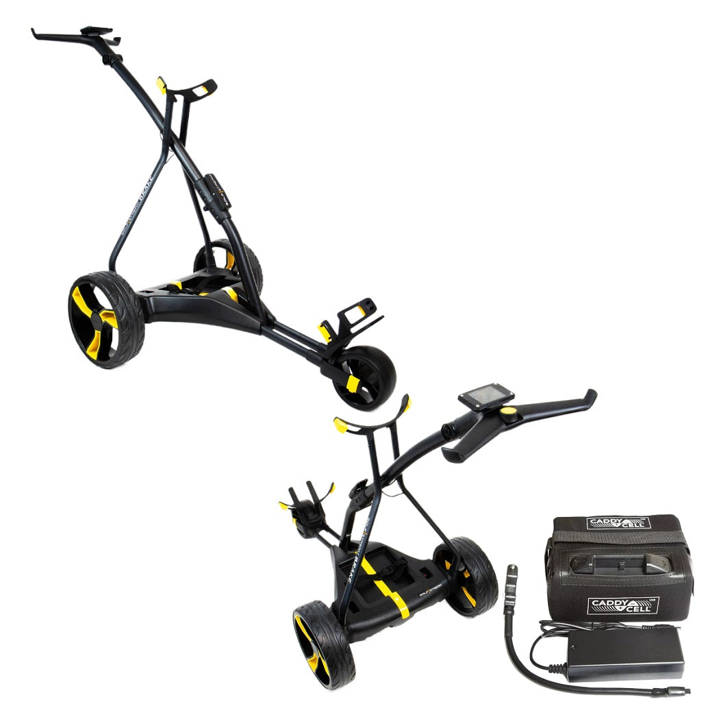 Golfstream GX5 Electric Golf Trolley - Black/Yellow - with battery and charger