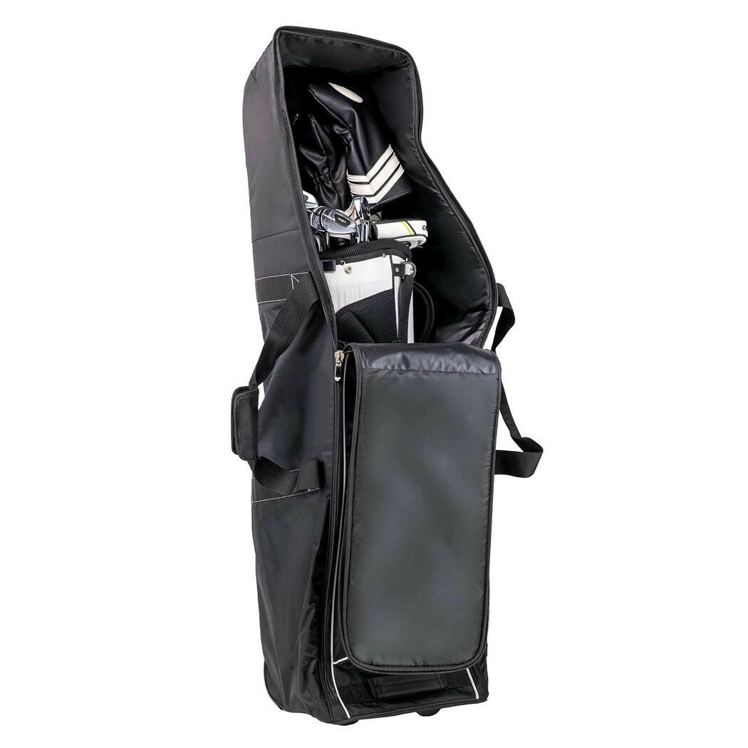 IZZO Golf Deluxe Travel Cover interior view - Black White (contents not included)