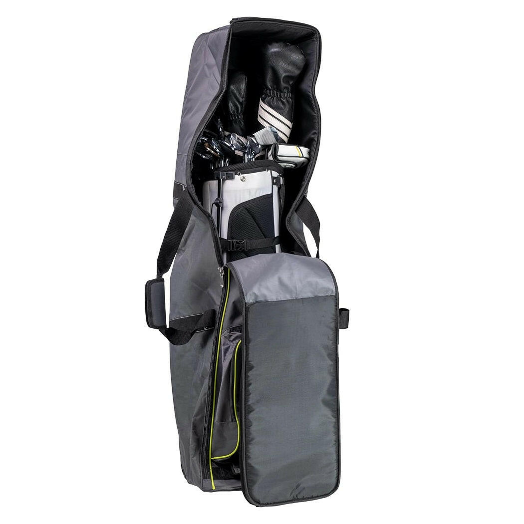 IZZO Golf Deluxe Travel Cover interior view - Grey Lime (contents not included)