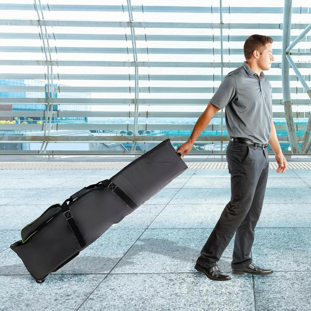 IZZO Golf Deluxe Travel Cover lifestyle image - Grey Lime