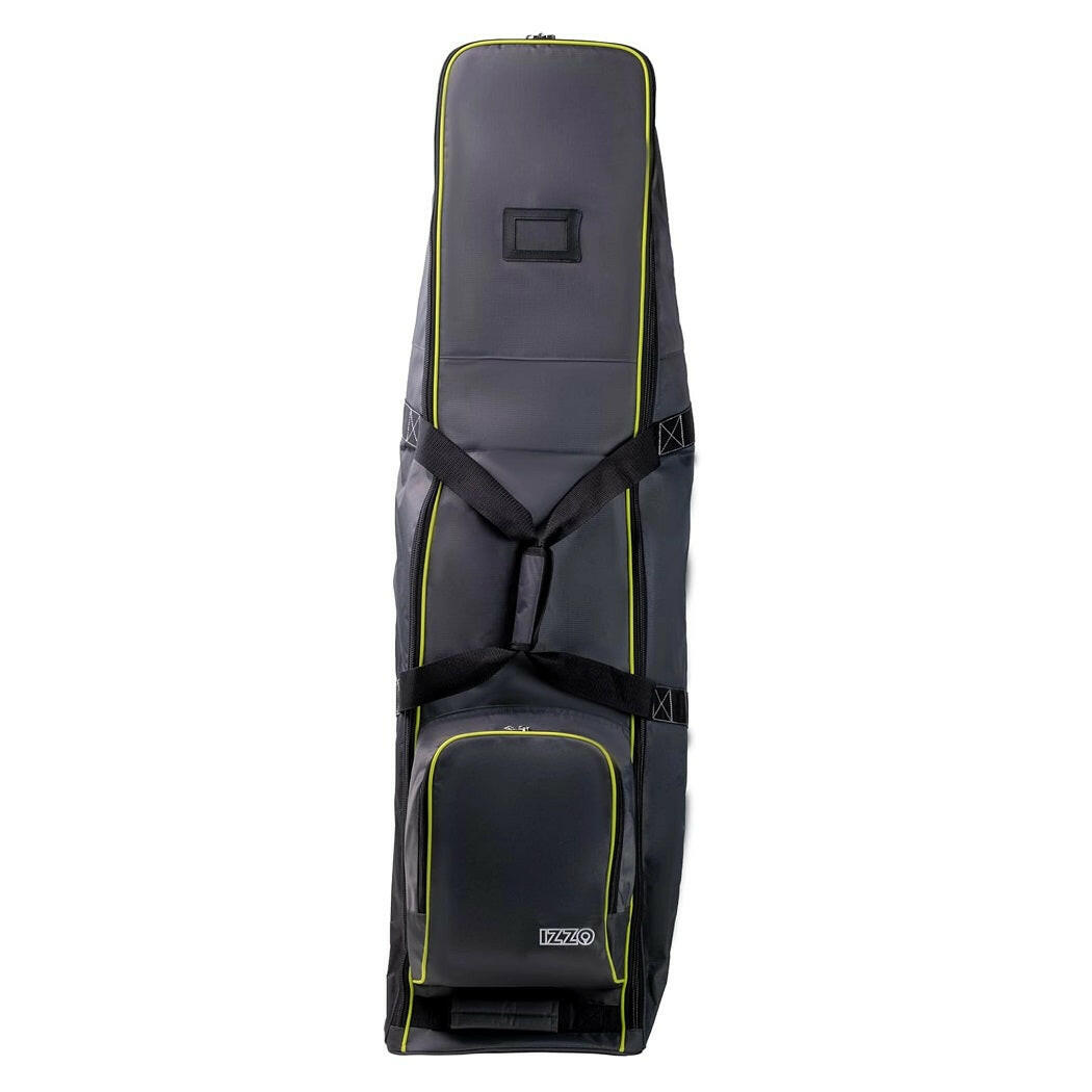 IZZO Golf Deluxe Travel Cover front view - Grey Lime