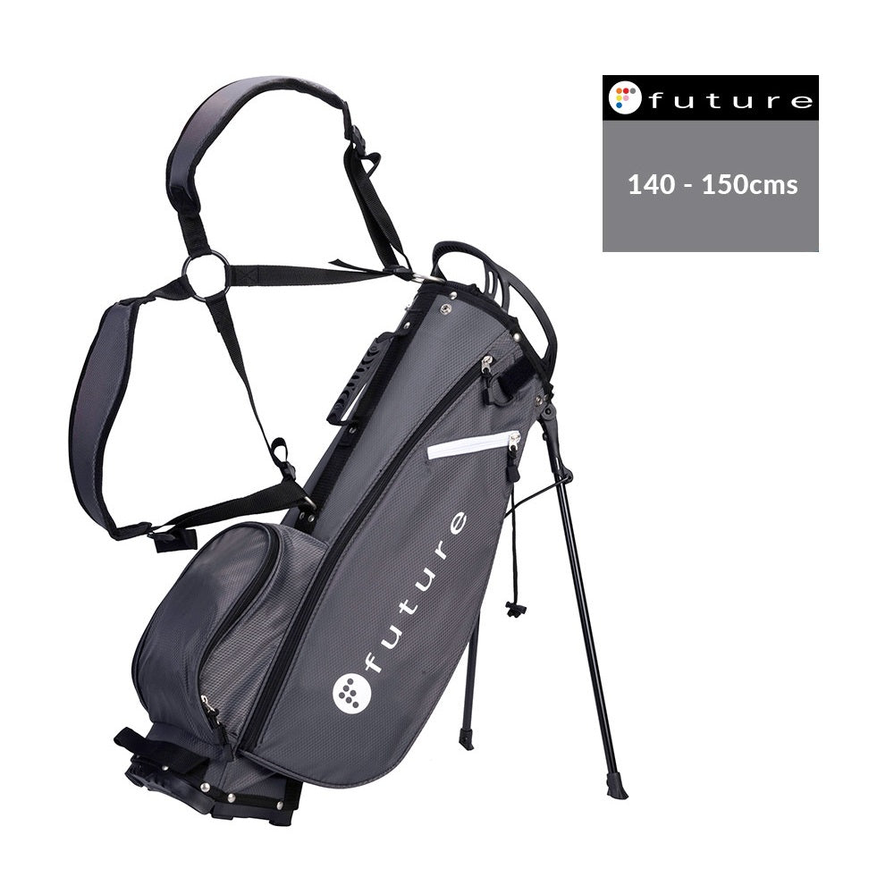 Future Junior Golf Bag with Stand & 4-Way Divider - 12-14 Years 140-150cm - Grey
