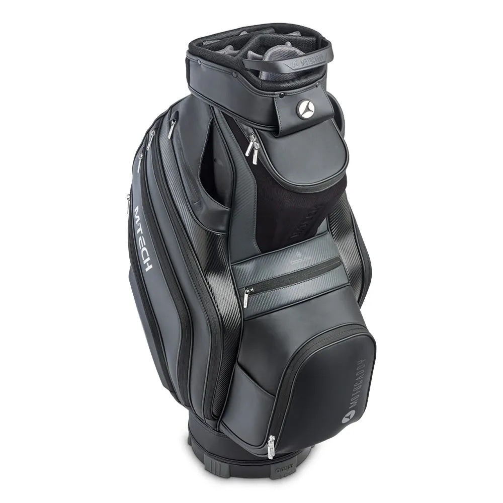 2025 Motocaddy M-Tech Cart/Trolley Golf Bag - Black/Charcoal - front view