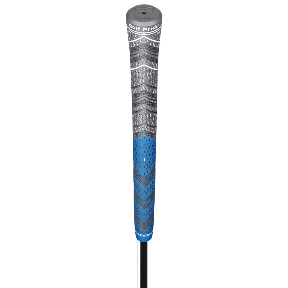 Golf Pride Multi Compound Plus4 Grip - Midsize - Blue/Charcoal - front view with top of grip