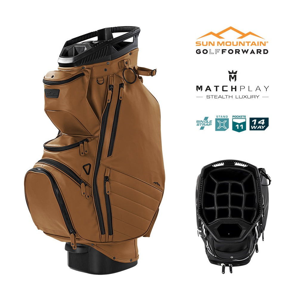 Sun Mountain Matchplay 14-Way Golf Cart / Trolley Bag - Clay/Black - with features