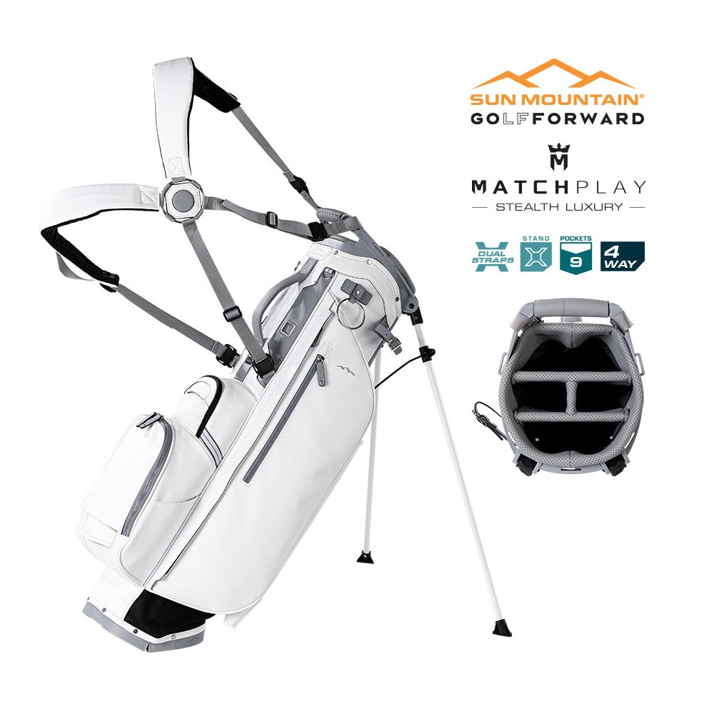 Sun Mountain Matchplay 4-Way Carry/Stand Bag - Duravinyl - White