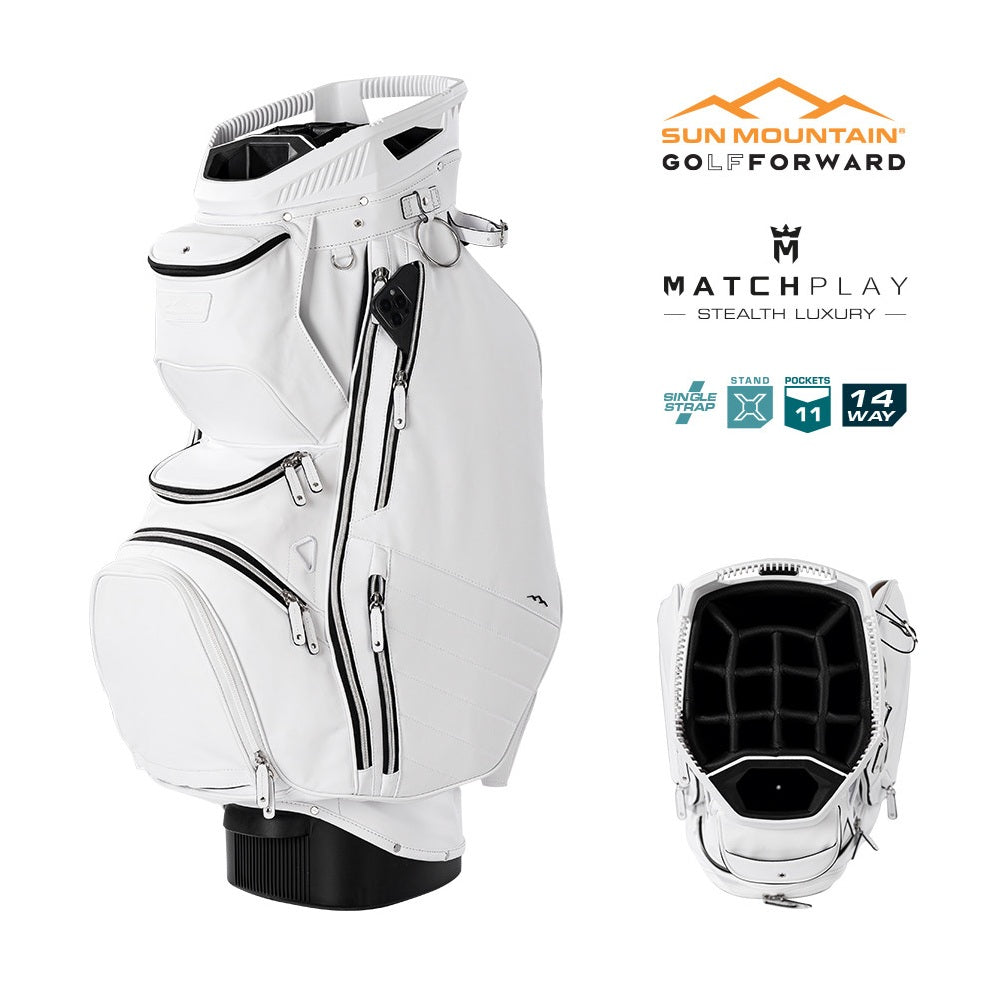 Sun Mountain Matchplay 14-Way Cart/Trolley Bag - Duravinyl - White/Black/Silver