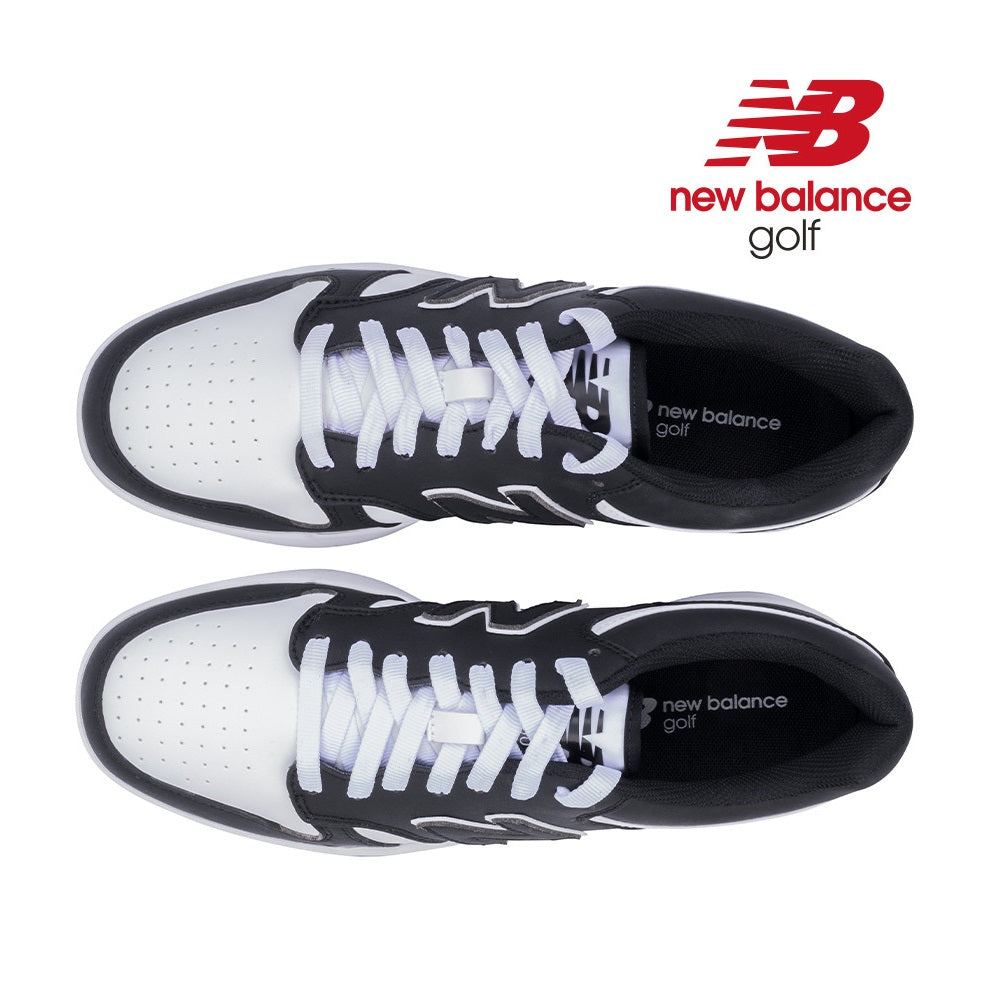 New Balance Men`s 480 SL Spikeless Golf Shoes - Black/White - overhead view