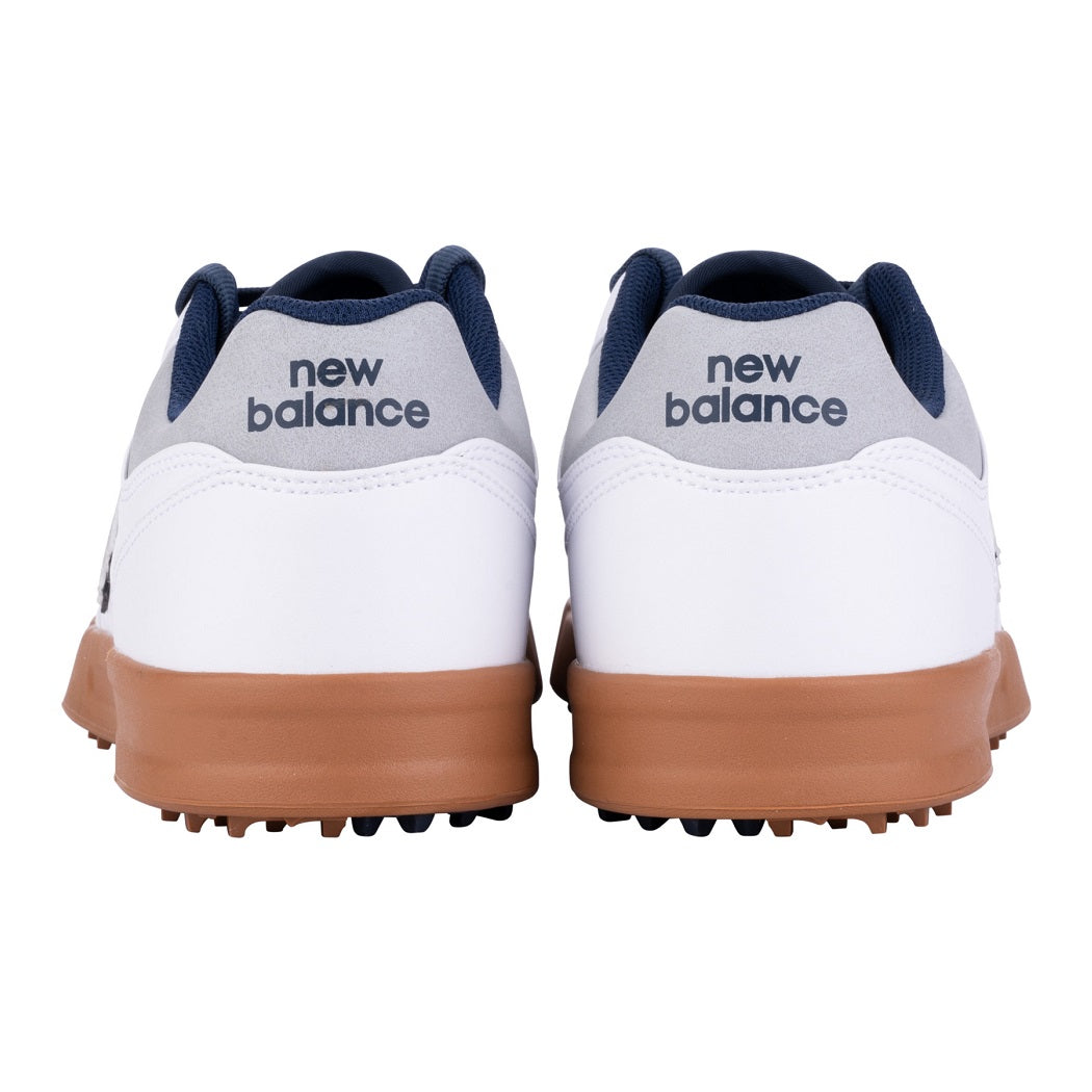 New Balance Men`s 480 SL Spikeless Golf Shoes - White/Brown - back view