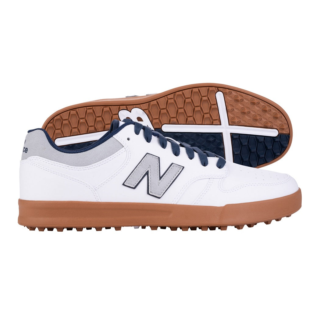 New Balance Men`s 480 SL Spikeless Golf Shoes - White/Brown - side view