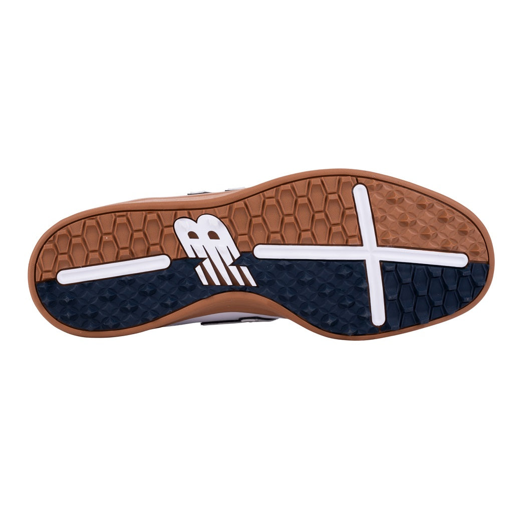 New Balance Men`s 480 SL Spikeless Golf Shoes - White/Brown - spikeless sole