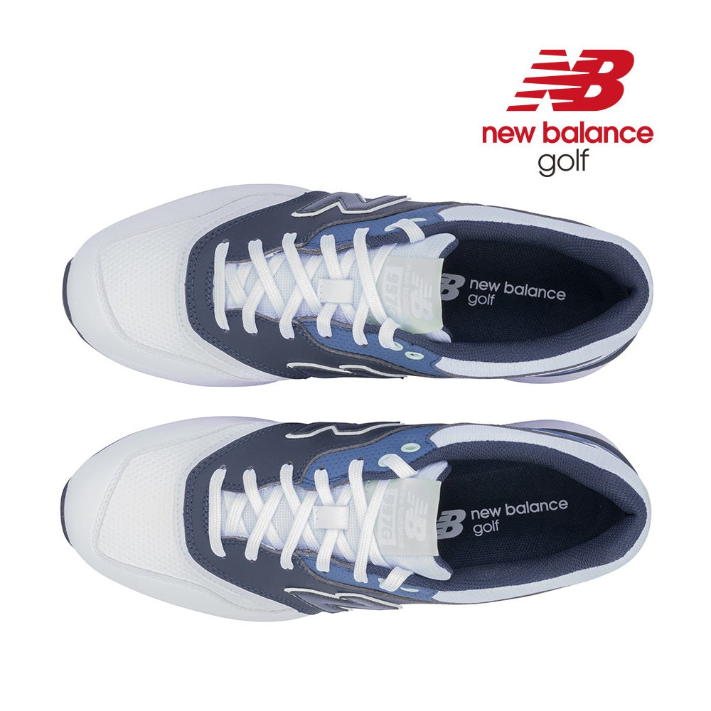 New Balance Men`s 997 SL Spikeless Golf Shoes - Navy/White - overhead view