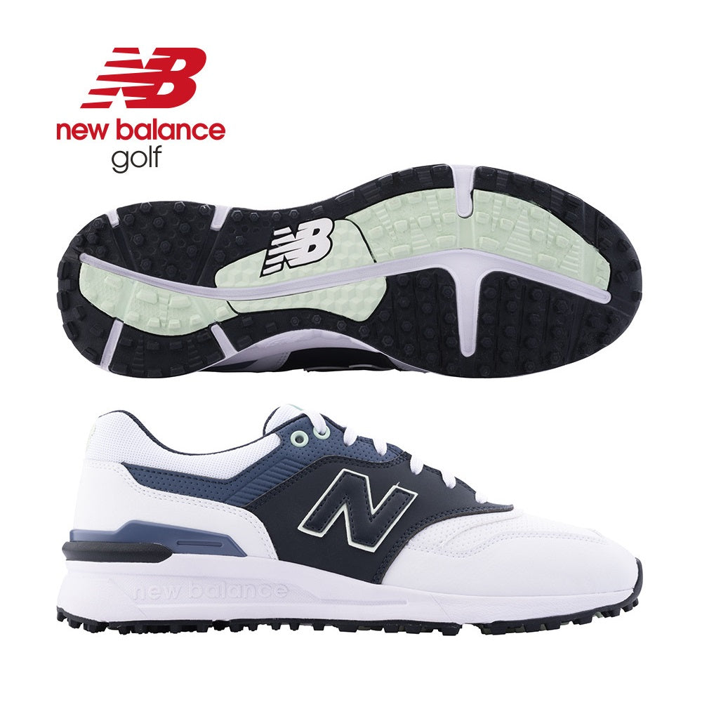 New Balance Men`s 997 SL Spikeless Golf Shoes - Navy/White - spikeless soles