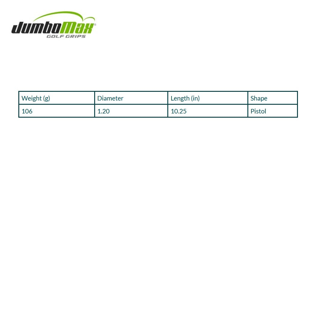 JumboMax Mid Jumbo Putter Grip - size specifications