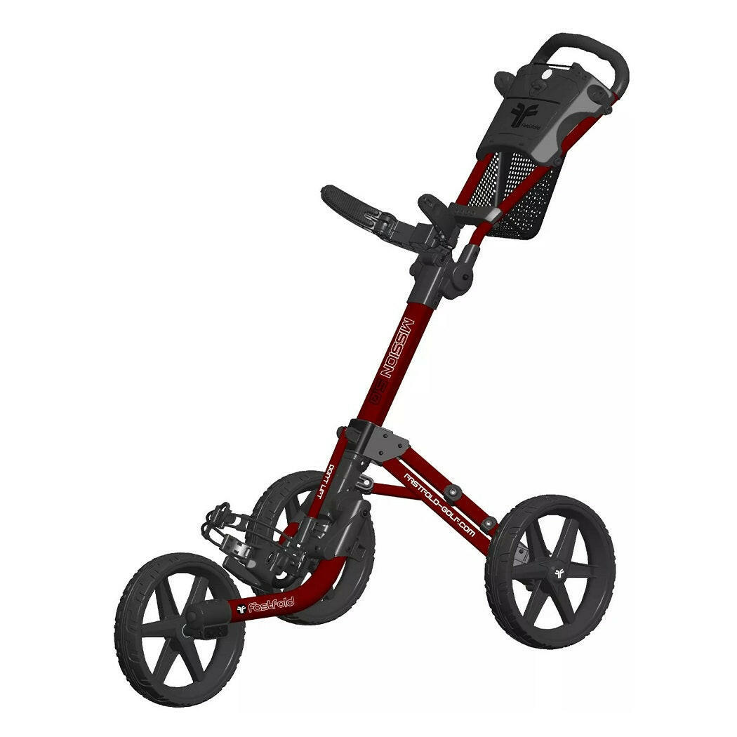 Fastfold Mission 5.0 Golf Trolley - Burgundy/Black