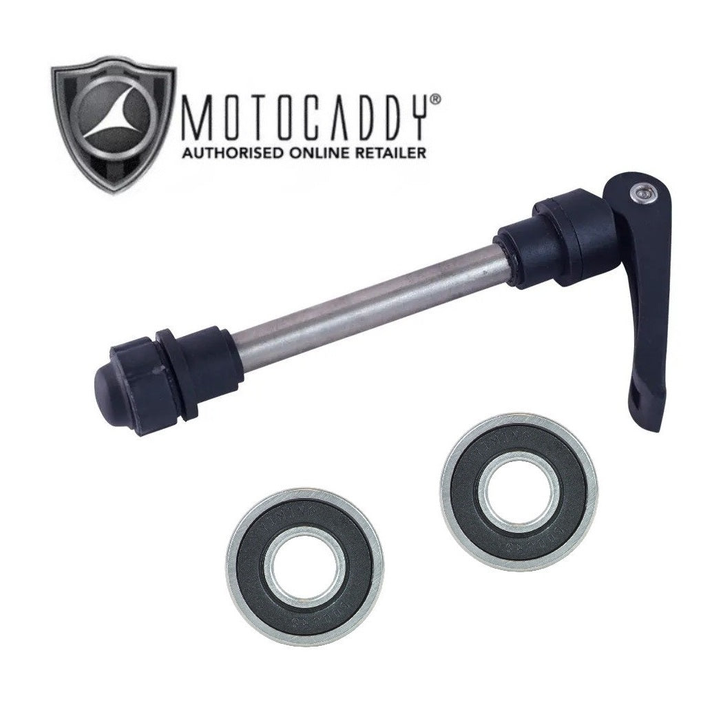 Motocaddy Front Wheel Bearings with Axle - Fits S1 S3 S5 M1 M3 M5 12v M-Series 28v Trolleys
