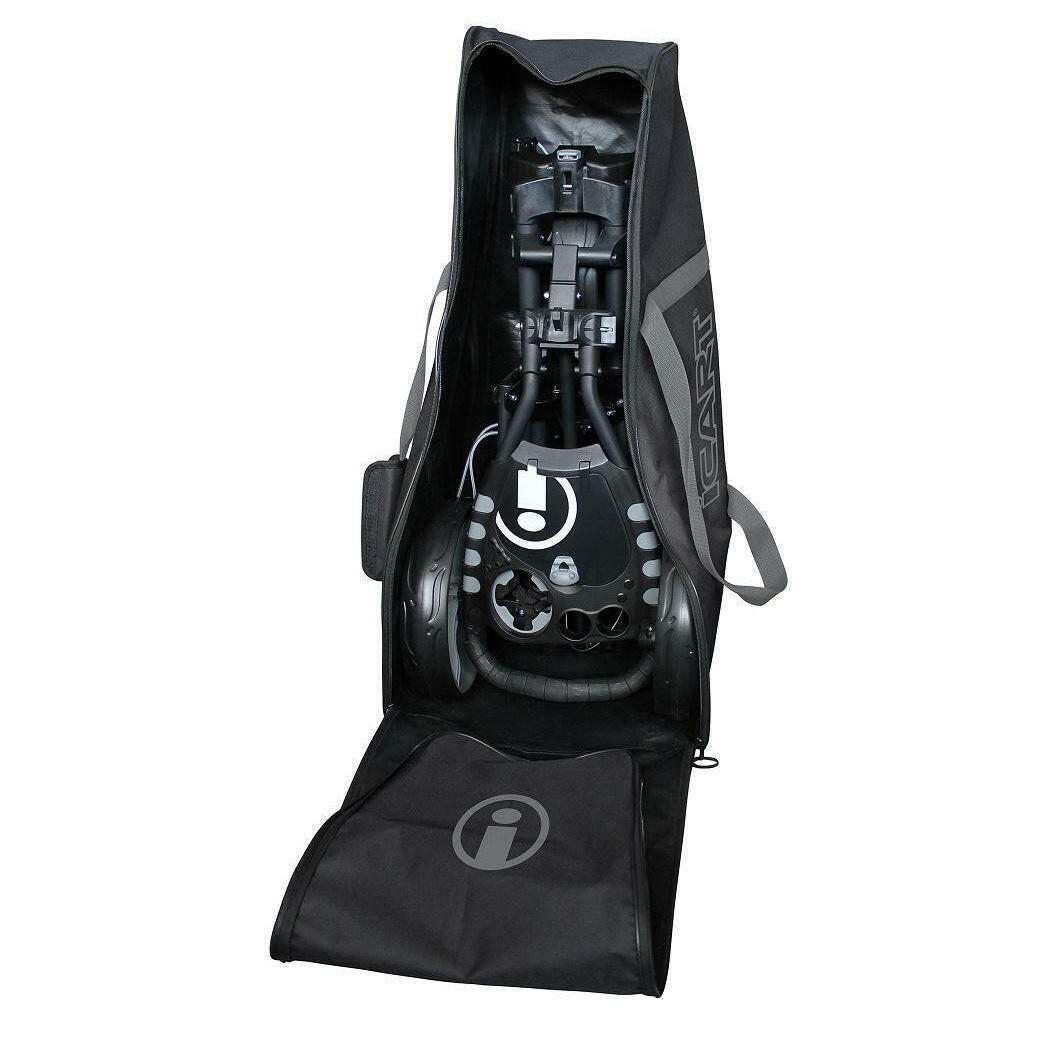 iCart One Golf Trolley Storage Bag (Black) Open