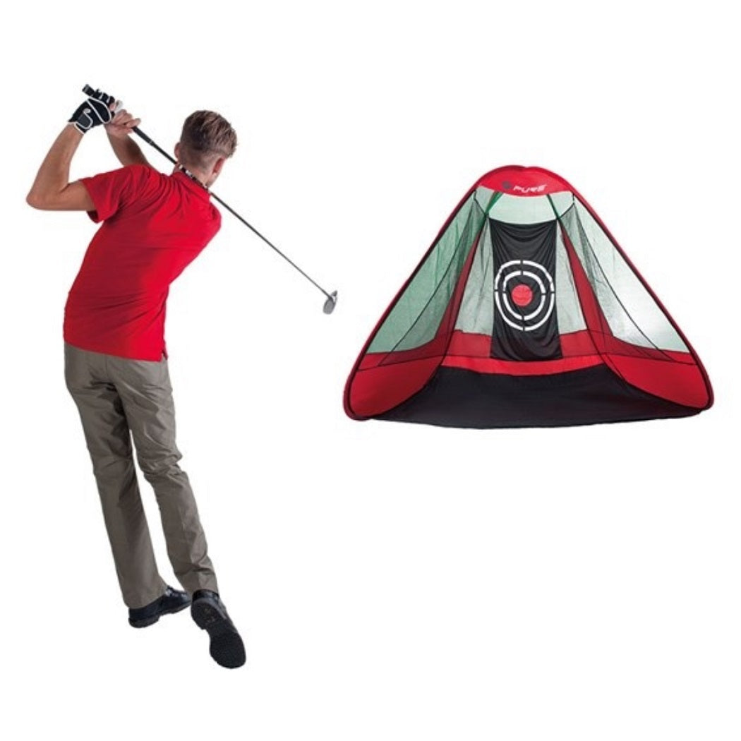 Pure2Improve Pop-Up Triangular Practice Net - shown in use