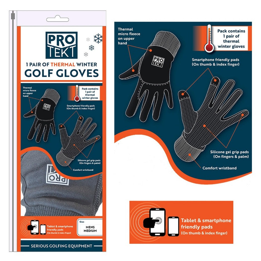 Pro-Tekt Pair of Women`s Thermal Golf Gloves - packaging