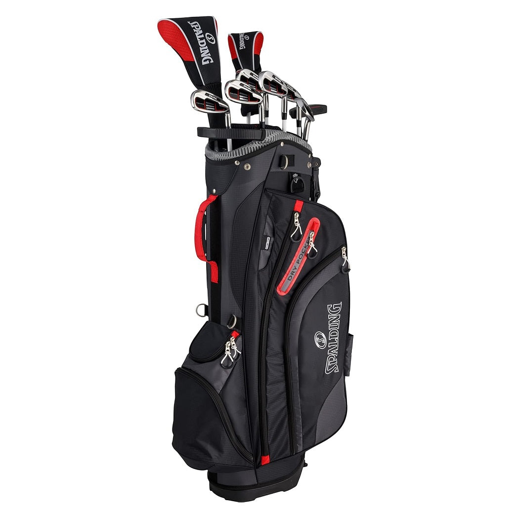 Spalding Executive Men`s Right Hand Golf Set - GRAPHITE - showing the included golf bag with clubs