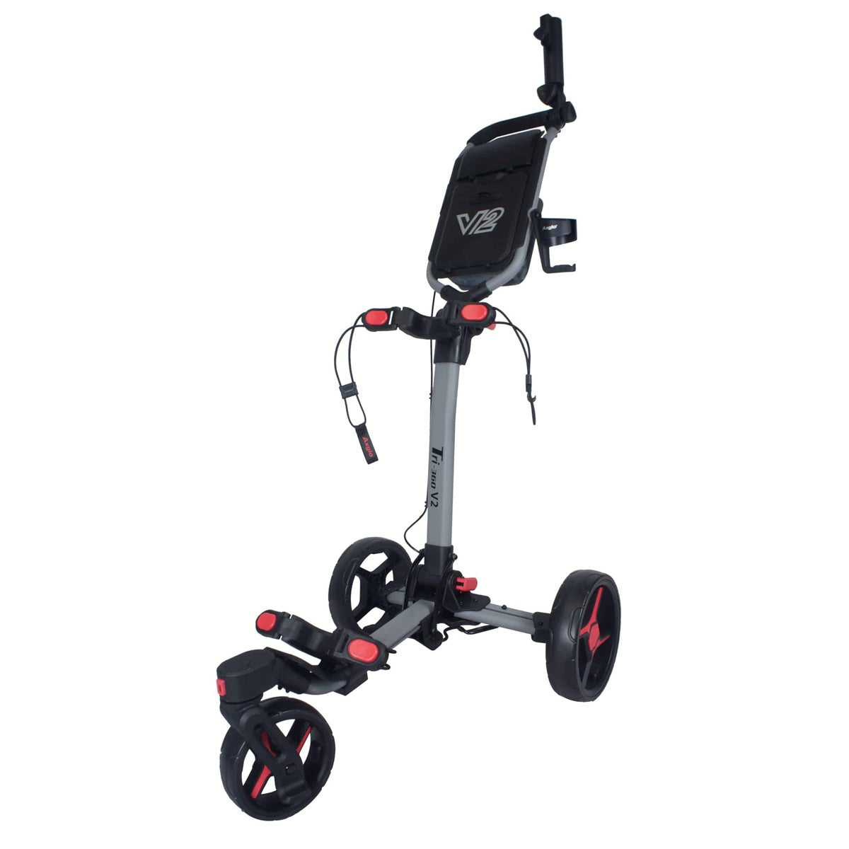 Axglo Tri-360 V2 Golf Trolley - 3 Wheel - Trilite 360v2 Grey/Red