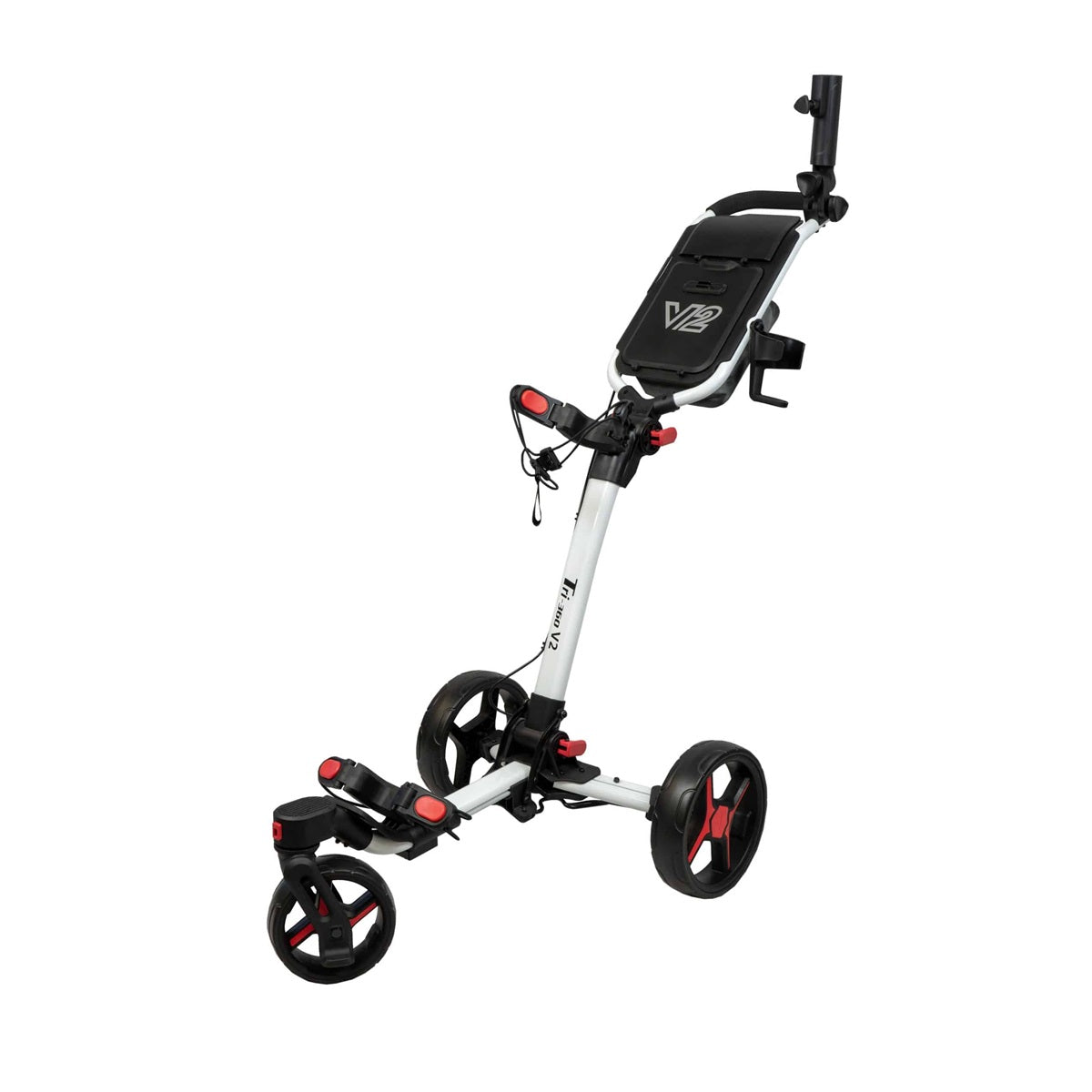 Axglo Tri-360 V2 Golf Trolley - 3 Wheel - Trilite 360v2 White/Red