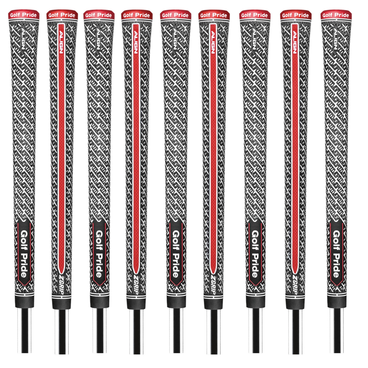 Golf Pride Z-Grip Align Cord Golf Club Grips - Men`s Midsize - front and back views