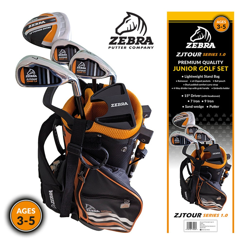 Zebra Junior Tour Golf Boxed Starter Set With Bag - Age 3-5