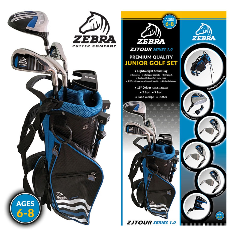 Zebra Junior Tour Golf Boxed Starter Set With Bag - Age 6-8